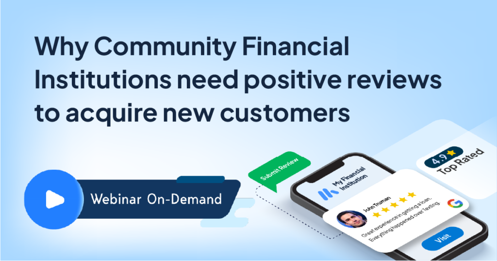 a webinar all about the 5 key elements community financial institutions should be looking at to bolster their online reputation, plus how to set up your recurring processes in just 3 easy steps.