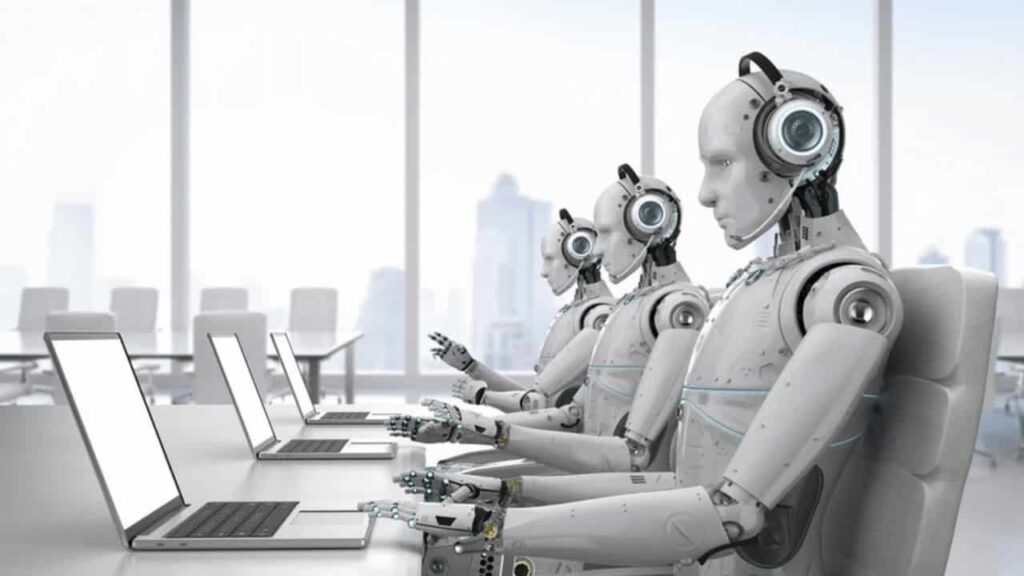 An illustration of an AI Infused Contact Center