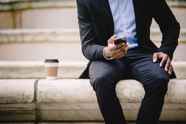 a business man on his phone