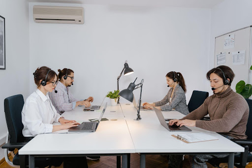 People working in an office