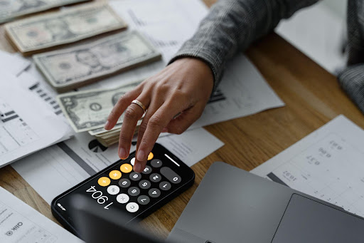 A person calculating money